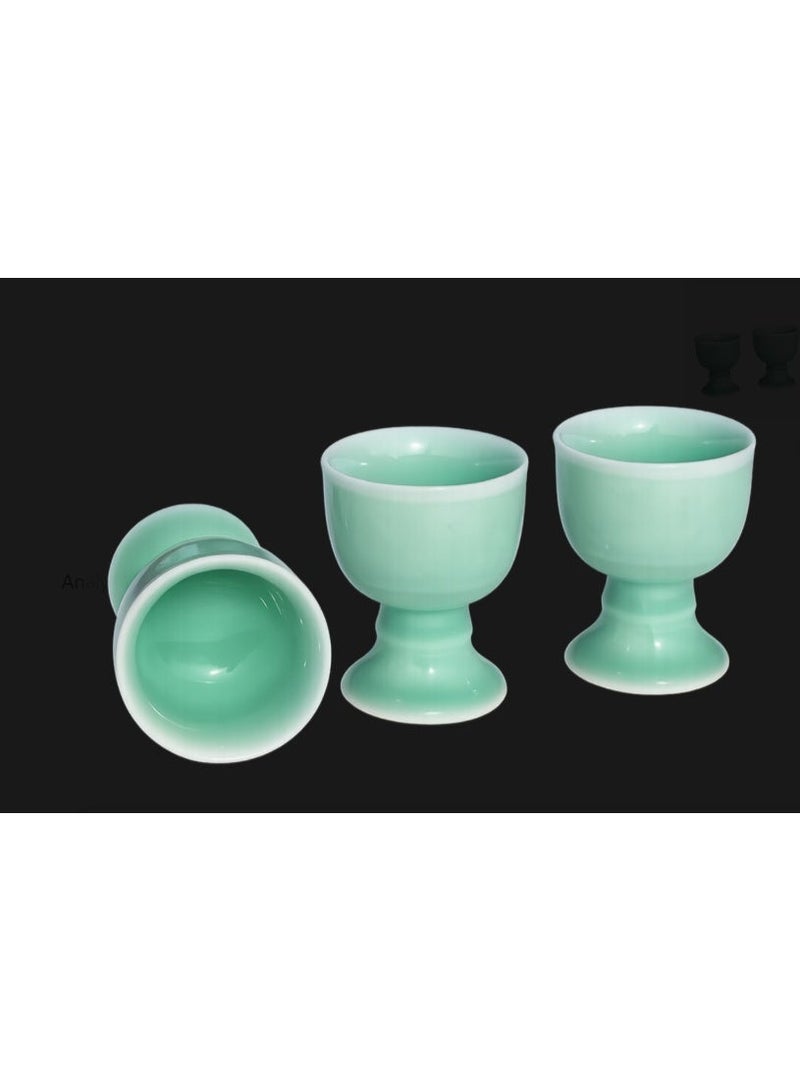 Luxury Mint Green Ceramic Wine Set – 10 Goblets with Wine Pot & Serving Plate, Glossy Glaze Finish, Luxury Gift Box Packaging, Elegant Majlis & Home Serving Set - Image 2
